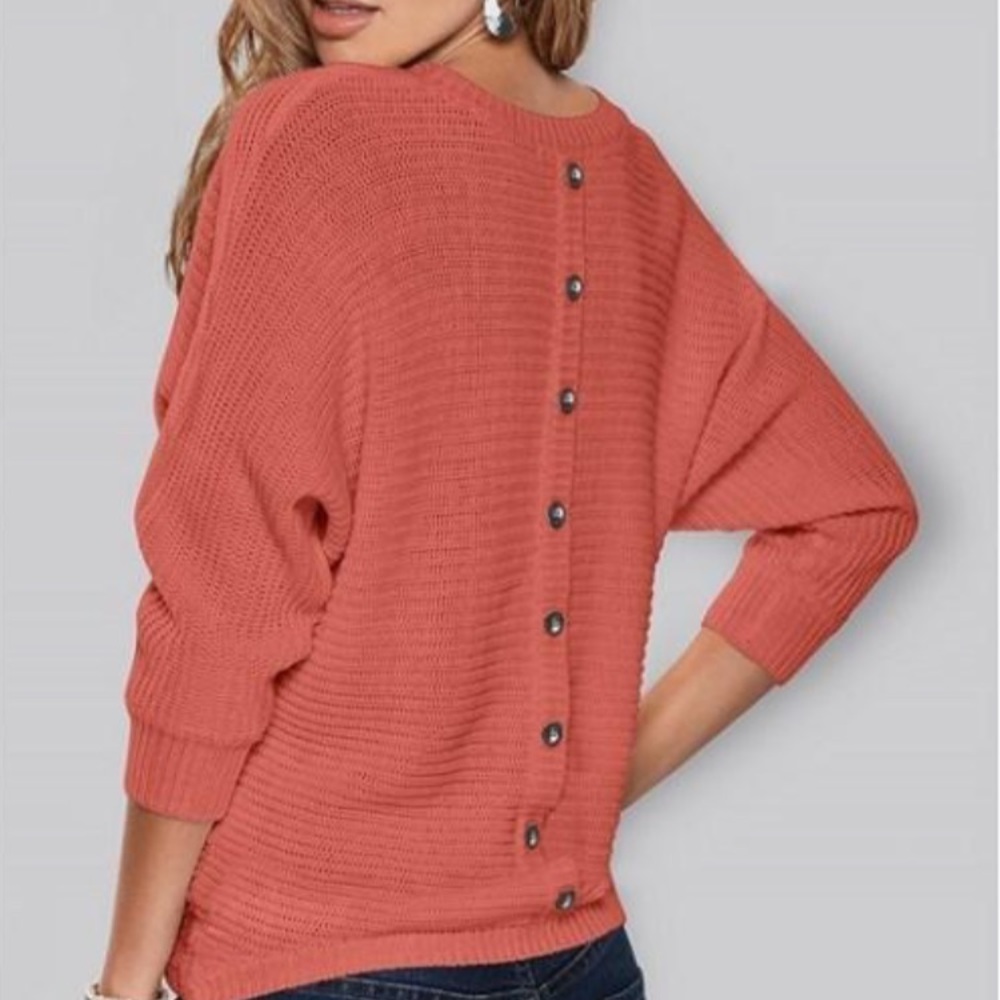VENUS new orange button back sweater
